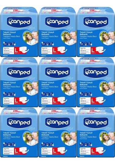 Canped Hasta Bezi Yetişkin Belbantlı Tekstil Yüzey Large 126 Adet L