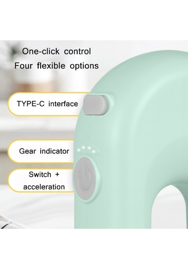 Cbtx Kablosuz El Elektrikli Yumurta Çırpıcı Kek Mikseri, Özellikler: Çift Çubuk Yeşil Soğan A Yeşil