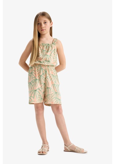 Defacto Kız Çocuk Desenli Askılı Tulum B4814a825hsog189 Turuncu