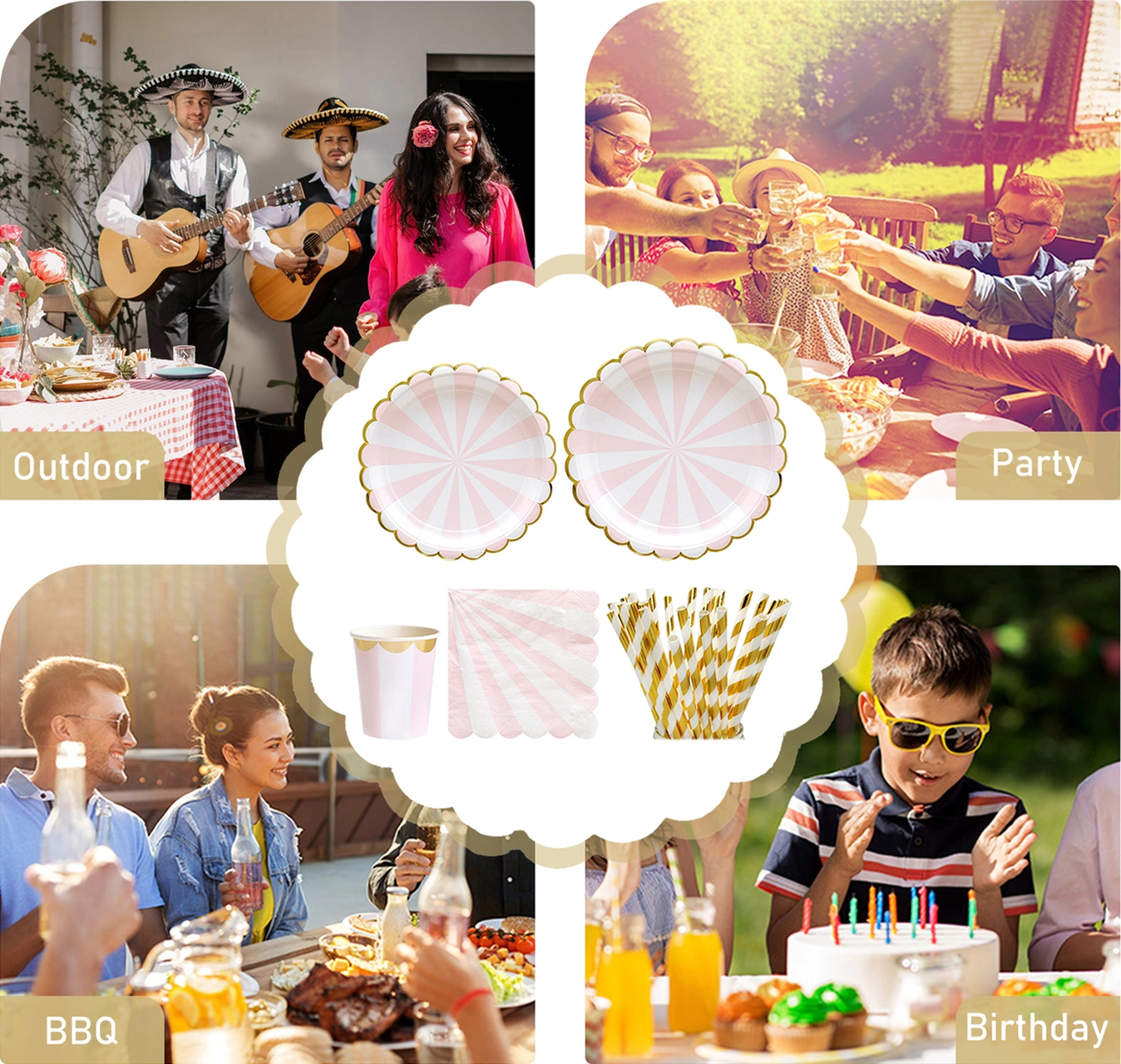 Folinda 20 Adet 33cm Pembe Kağıt Havlu - Atılabilir, Biyobozunur, Gıda Grubu, Parti Ve Ev Kullanıma Uygun Diğer