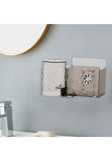 Homyl 3 In 1 Diş Fırçası Tutucu Çok Amaçlı Kolay Kurulum Gri