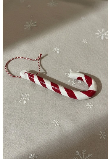 Baston Şeker Seramik Ağaç Süsü