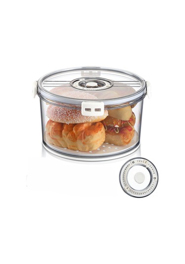 Lemestar Pet Cam Gösterişli Ekmek Saklama Kutusu 8.86x8.86x4.84 İnç - Paslanmaz Çelik Kelebekle Set, Ev Yapımı Ekmek/pasta/tost/muffin İçin Taze Tutucu Şeffaf