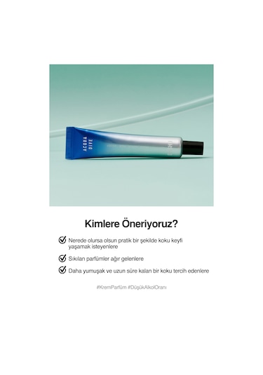 Hafif Odunsu Ve Tatlı Notalara Sahip, Krem Formda Unisex Parfüm Dashu Acqua Dive Solid Perfume Aromatik - Odunsu