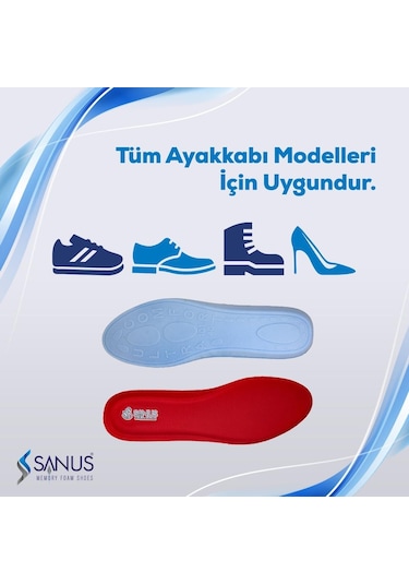Sanus 100 Model Memory Foam Topuk Dikeni Hava Yastıklı Ortopedik Tabanlık