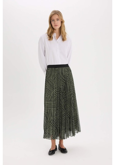 DeFacto Pilise Baskılı Şifon Maxi Tesettür Etek E5454AX25SPKH262