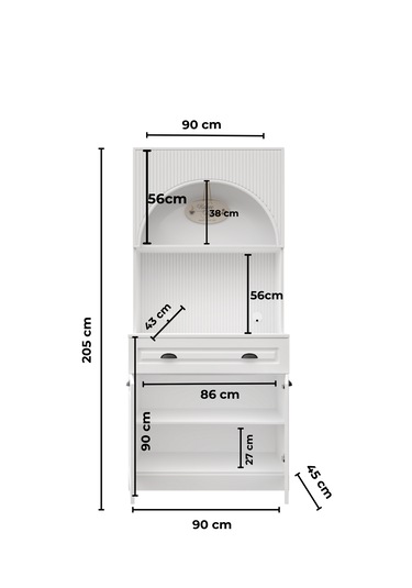 Guneystore Armoni Black Mini Kahve Köşesi Komple Mdf Beyaz