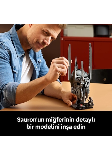 LEGO® Icons Yüzüklerin Efendisi: Sauron'un Miğferi 11373 - Yetişkinler için Minifigür İçeren Yaratıcı Model Yapım Seti (538 Parça)