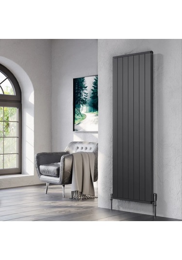 Lojimax Alüminyum Dekoratif Radyatör Lova Line 600x1116mm 14 Dilim Dokulu Siyah 2003 W Yüksek Isıl Güç