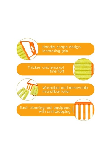 Fortunelane 7 Parmak Jenerik Temizleme Fırçası - Pp Kolu, Derin Boşlukları Temizler, Pencere Perdeleri/ Klavye/ Mutfak İçin - 2 A