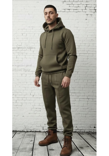 Black Steel Erkek Casual Eşofman Takım Haki