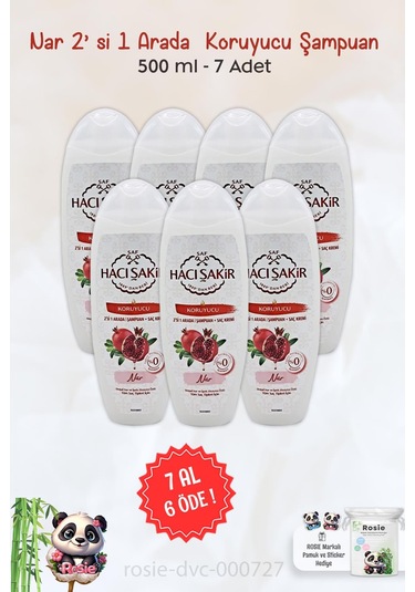 7 Al 6 Öde Hacı Şakir Nar 2si 1 Arada Şampuan Koruyucu 500 Ml Ve Rosıe