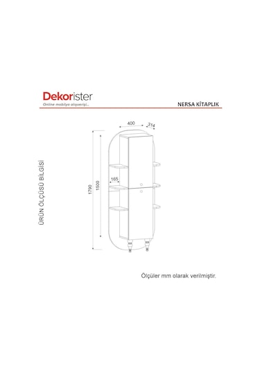 Dekorister Nersa Kitaplık Ceviz-Mermer
