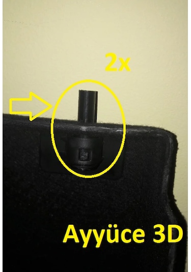 Ayyüce 3d, Mini Cooper R56 Bagaj Pandizot Pimleri, 2x, Siyah