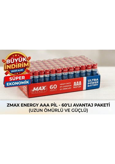 Maxx 60 Adet Aaa R03 İnce Pil 1.5 V