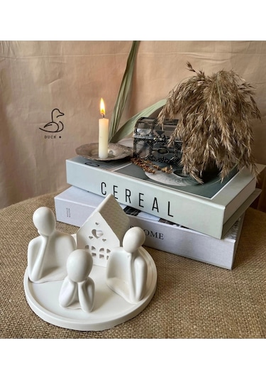 Üçlü Aile Minik Ev Dekoratif 2 Set