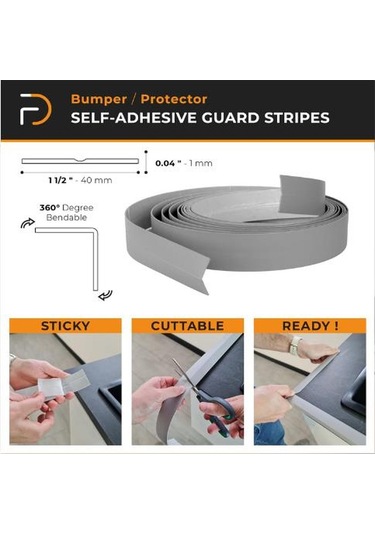 Furndiy Kendinden Yapışkanlı Kenar Ve Köşe Koruyucu Şerit Bant Beyaz 40 Mm X 7,5 Mt