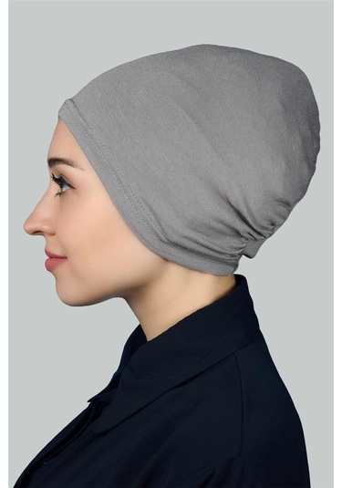 Altobeh Hazır Pratik Geçmeli Lastikli Tesettür Bone - Gri