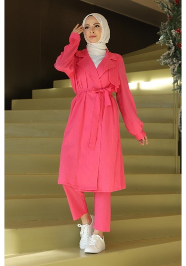 Ay Parça Detaylı Takım Fuşya Fuşya