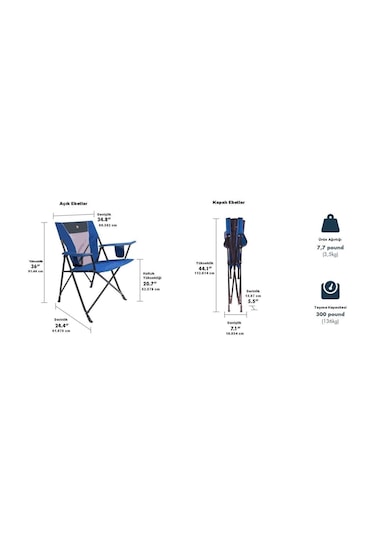 Gci Outdoor Comfort Pro Chair Katlanır Kamp Sandalyesi - Mavi Mavi