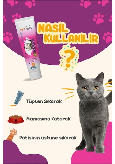 Petlook Kitten Yavru Kediler İçin Malt Macun 115 G