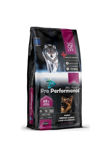 Pro Performance Ultra Premium Orta Ve Büyük Irklar İçin Kuzulu Ve Yaban Mersinli Yavru Köpek Maması 12 Kg