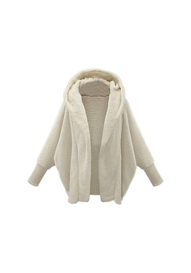 Sonbahar Ve Kış, Kadın Giyim Düz Renk Uzun Kollu Kapşonlu Bol Peluş Ceket Kadın Koyu Kahverengi Sonbahar Ve Kış, Kadın Giyim Düz Renk Uzun Kollu Kapşonlu Bol Peluş Ceket Kadın Koyu Kahverengi