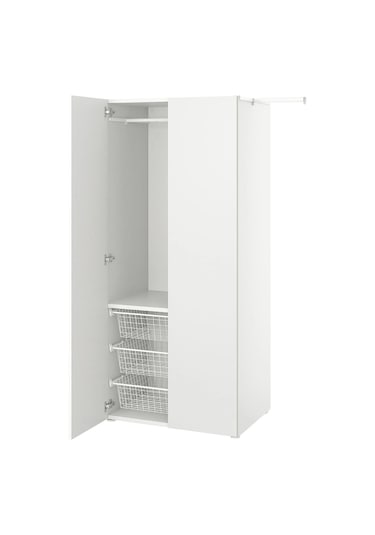 Ikea Beyaz Sağlam Kapaklı Gardırop 127x57x181 Cm