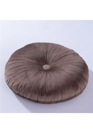 Yuvarlak Puf Atmak Yastık Tatami Yastık Ev Dekoratif Kanepe No.08 Ekru