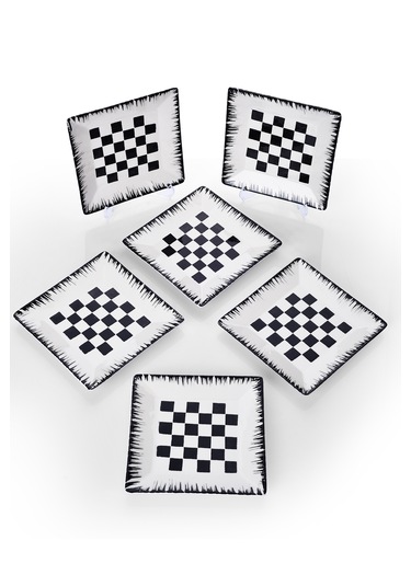 Piatti Naturali 6'lı Dama Tatlı Tabak Seti Sunum Servis Pasta 15 Cm