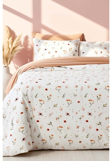 Soft Çiçekli Çift Kişilik Nevresim Takımı Pamuklu Renkli