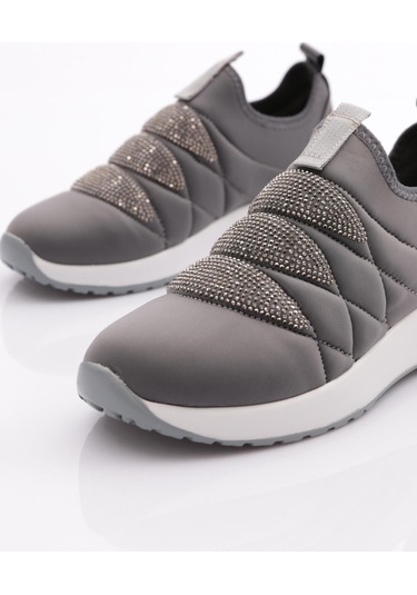 Dgn 222 Kadin Kalin Taban Baklava Desenli Sneaker Ayakkabi 222-2494-R10683 Gri - Gri