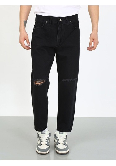 Boyfriend Diz Yırtık Siyah Jean-siyah - 36 Siyah