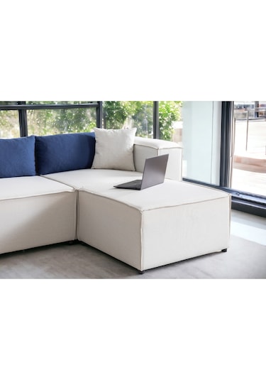Nova 3 Modül Modüler L Köşe Koltuk Takımı Beyaz