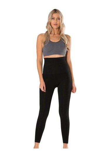 2 Beden İnceltici Kadın Korse Tayt Siyah Yüksek Bel Korse Siyah