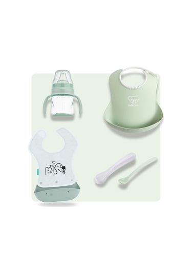Mamajoo & Babybjörn 4'lü Beslenme Seti - Powder Green