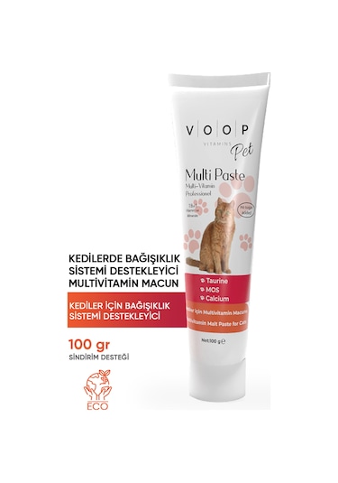 Voop Pet Multi Paste Malte Kedilerde Tüy Yumak Multivitamin Macun 100 G