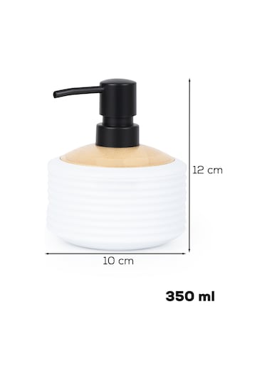 Porsima 3125 Banyo Ve Mutfak Sıvı Sabunluk 350ml Beyaz-ahşap Beyaz