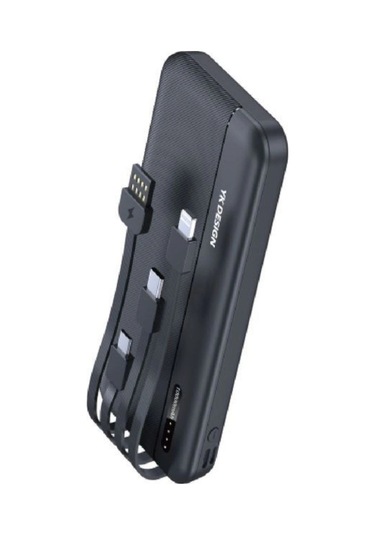 10000 Mah Micro Type-c Usb Lightning 4 Kablolu Hızlı Kablosuz Şarj Powerbank 5545