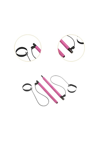 Suntek 2 Bölüm Pilates Bar Egzersiz Çubuğu Gül-kırmızısı Gül Kırmızısı