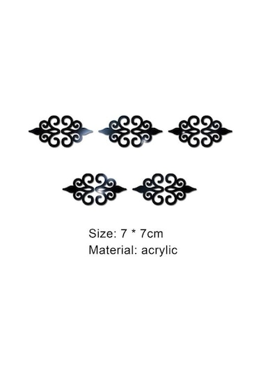 Siyah 10 Adet Çekici Duvar Etiketi Kolay Kurulum Akrilik Ayna Yüzey Dıy Siyah