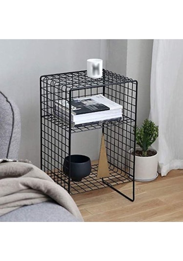 Metal Sehpa Iskandinav Model Kafes Tel Ayaklı Raf Wd108