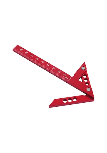 Mufunye Alüminyum Alyazı Doğruluk Ölçer - 45/90 Derece Açı, Merkez Ve Dik Çizgi Çizimi, Ahşap İşleme İçin 100mm Ölçüm Aralığı