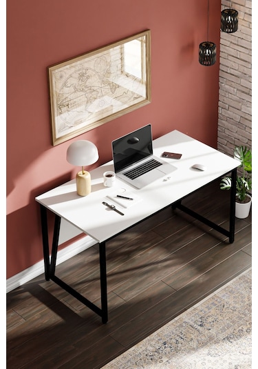 Ms2 Çalışma Masası,ofis Masası - 70x140 Cm - Beyaz Ms2 - 140 - Beyaz