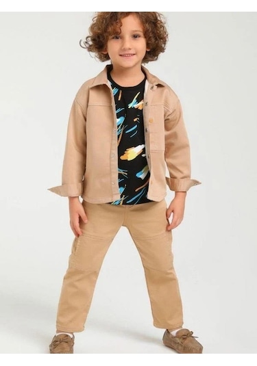 Jack Lions Erkek Çocuk Gabardin Yan Cepli Pantolon-14560 Camel