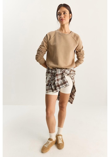 Shade Kadın Reglan Kol Oversize Sweatshirt 60283859 - Vizon