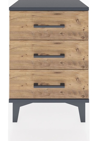 Arges Komodin 3 Çekmeceli 44x30x64 Antrasit-çam Antrasit