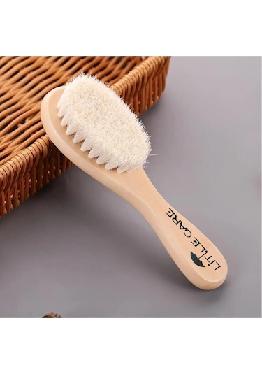 Doğal Keçi Kılı Bebek Fırçası ve Tarağı + Kese