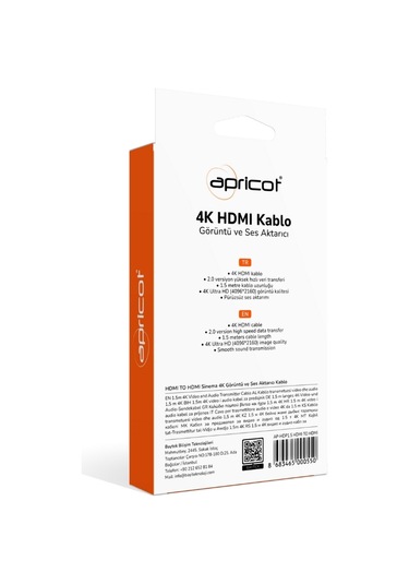 Apricot Ap-hdp1.5 Hdmı To Hdmı 1.5 Metre 4k Kutulu Hdmı Kablo