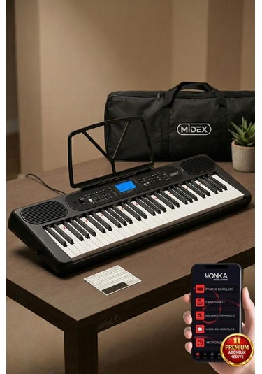 Midex Ps-5200bk Pro Org 61 Led Işıklı Tuş Hassasiyetli Bluetooth Midi